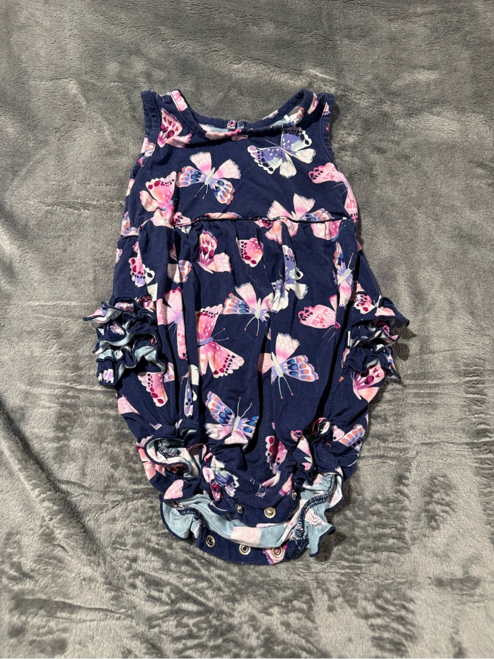 Little Sleepies Navy Butterfly Ruffle One-Piece